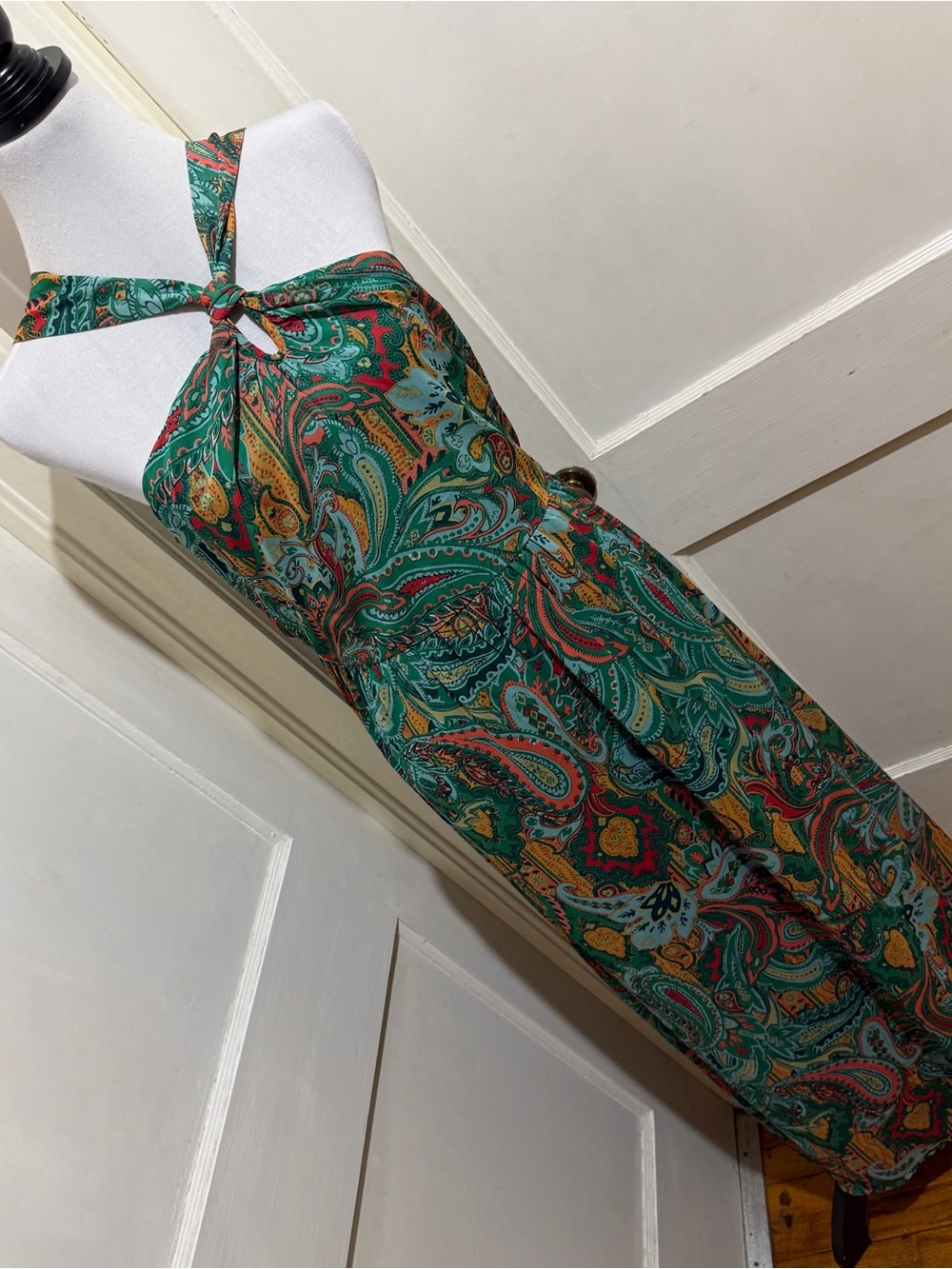 Maurices Green Paisley halter Maxi Dress